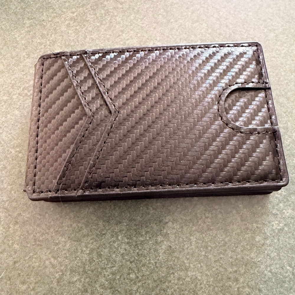 Minimal Carbon Fiber Card Holder Wallet - Dark Brown